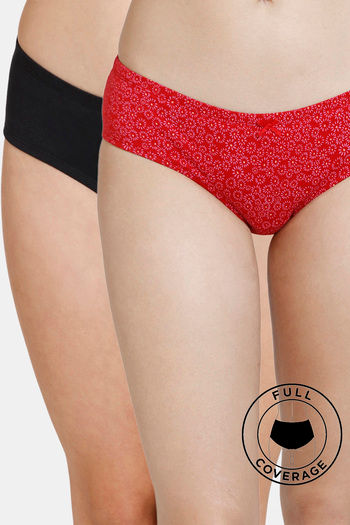 Buy Rosaline Low Rise Full Coverage Hipster Panty (Pack of 2) - Assorted